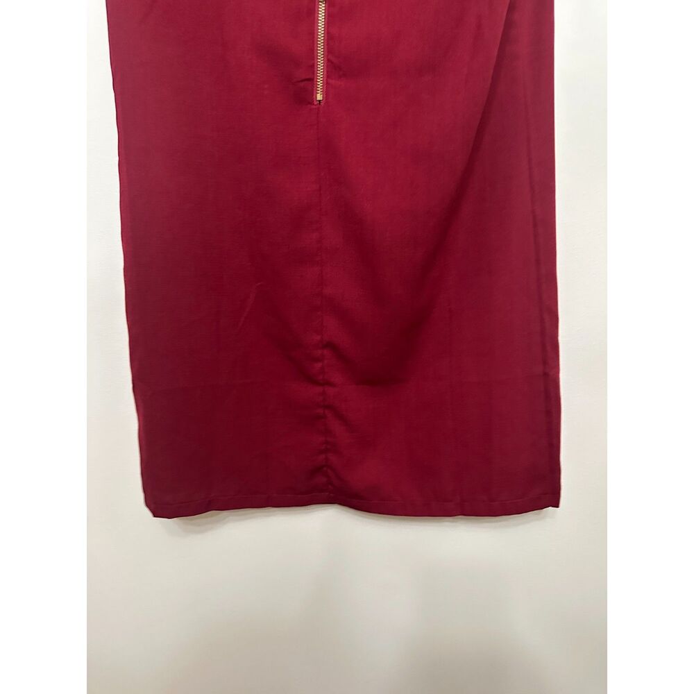 Lulus Burgundy Wine Shift Dress Small Short Sleeve Mini Cocktail Holiday Wedding - Picture 2 of 8